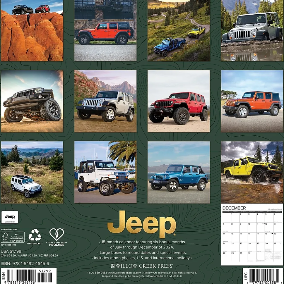 2025 Willow Creek Jeep 12" x 12" Monthly Wall Calendar (46456)