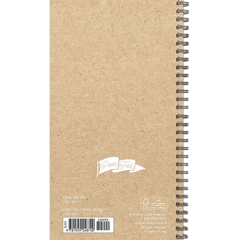 2025 Willow Creek Kraft Year 3.5" x 6.5" Weekly Planner Cover (48740)