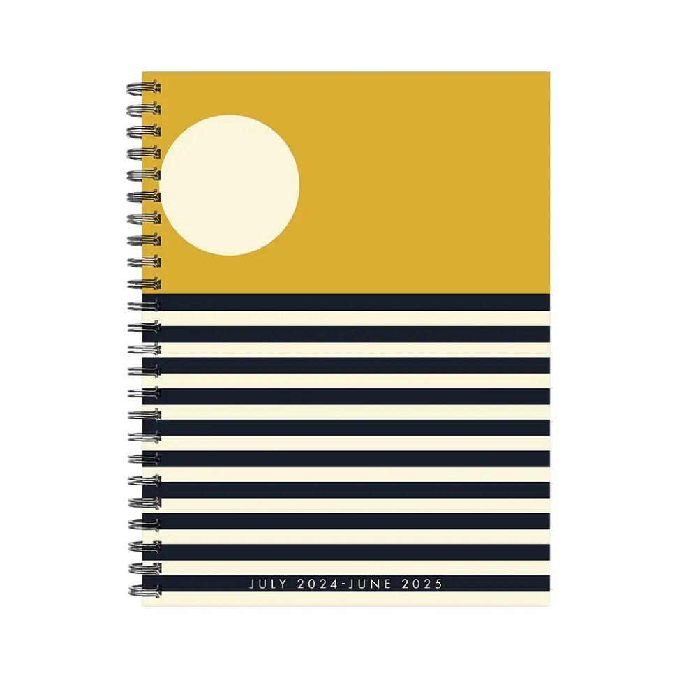 2024-2025 Willow Creek Modern Sunset 6.5" x 8.5" Academic Weekly & Monthly Planner, Paper Cover, Black/Yellow (47750)