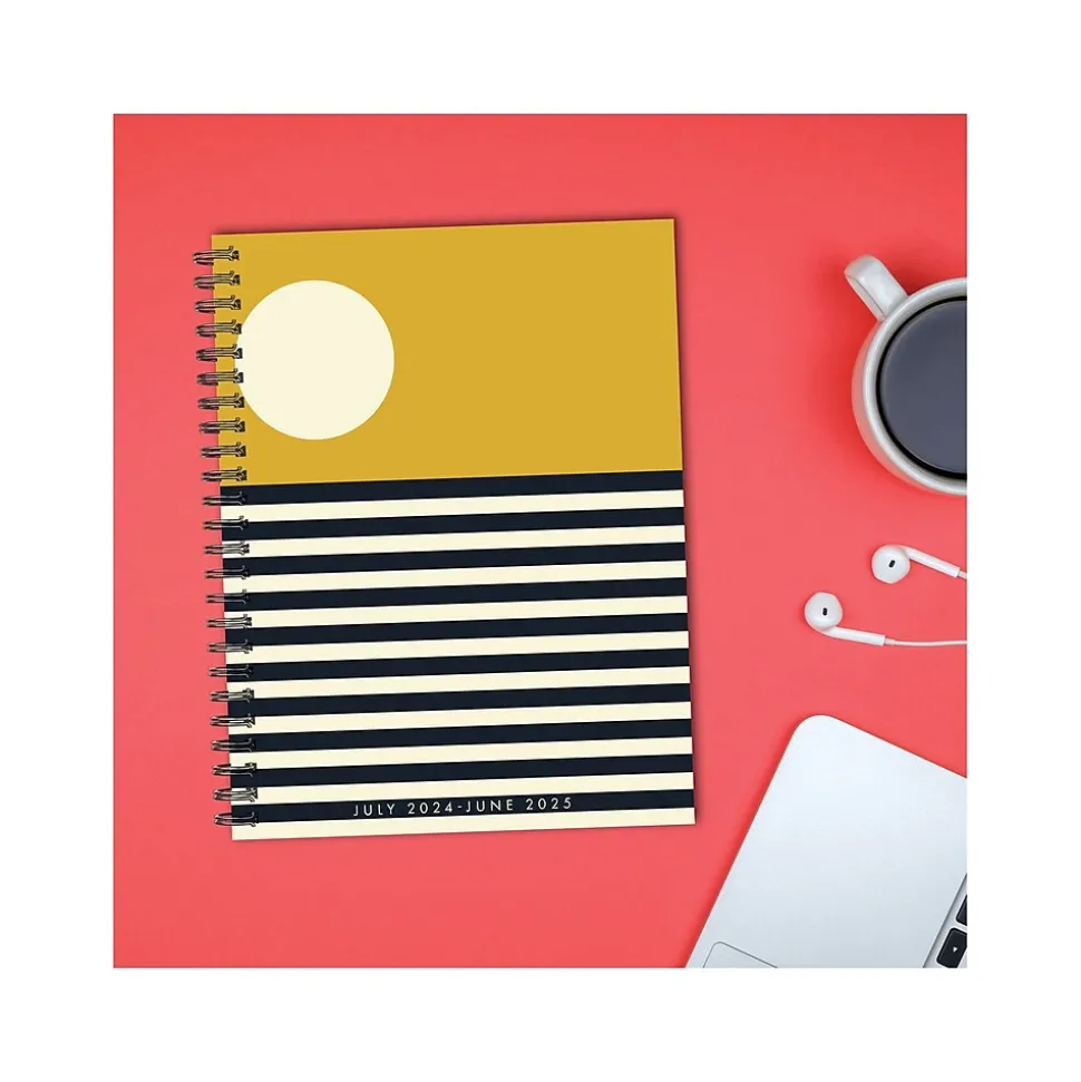 2024-2025 Willow Creek Modern Sunset 6.5" x 8.5" Academic Weekly & Monthly Planner, Paper Cover, Black/Yellow (47750)