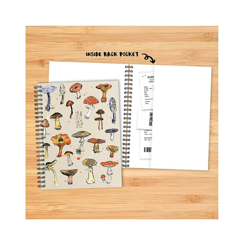 2024-2025 Willow Creek Mushrooms 6.5" x 8.5" Academic Weekly & Monthly Planner, Paper Cover, Multicolor (47453)