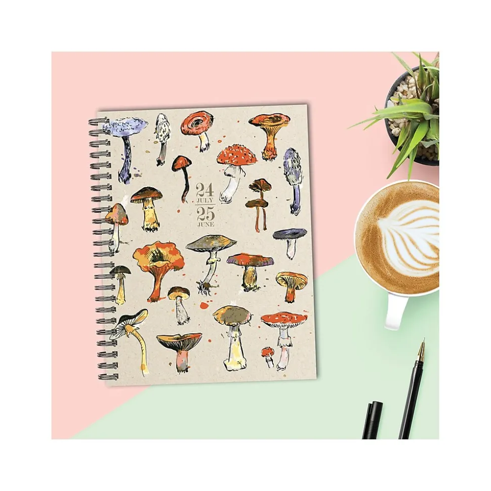 2024-2025 Willow Creek Mushrooms 6.5" x 8.5" Academic Weekly & Monthly Planner, Paper Cover, Multicolor (47453)