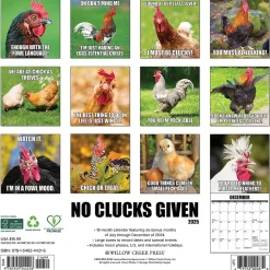 2025 Willow Creek No Clucks Given 12" x 12" Monthly Wall Calendar (44216)