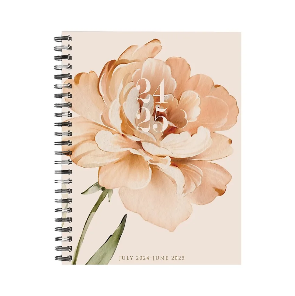 2024-2025 Willow Creek Perfect Peony 8.5" x 11" Academic Weekly & Monthly Planner, Beige/Green (47590)