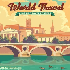 2025 Willow Creek World Travel Art Posters 12" x 12" Monthly Wall Calendar (45510)