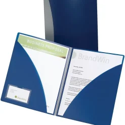 ACCO 2 Pocket Plastic Presentation Folder, Blue (GBC21538)
