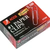ACCO Premium Standard Paper Clips, 0.38" Capacity, Silver, 100 Clips/Pack, 10/Pack(ACC72360)