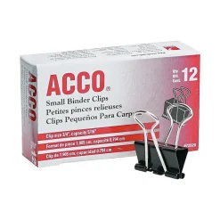 ACCO Small Binder Clips, Black, 12/Box (A7072020)