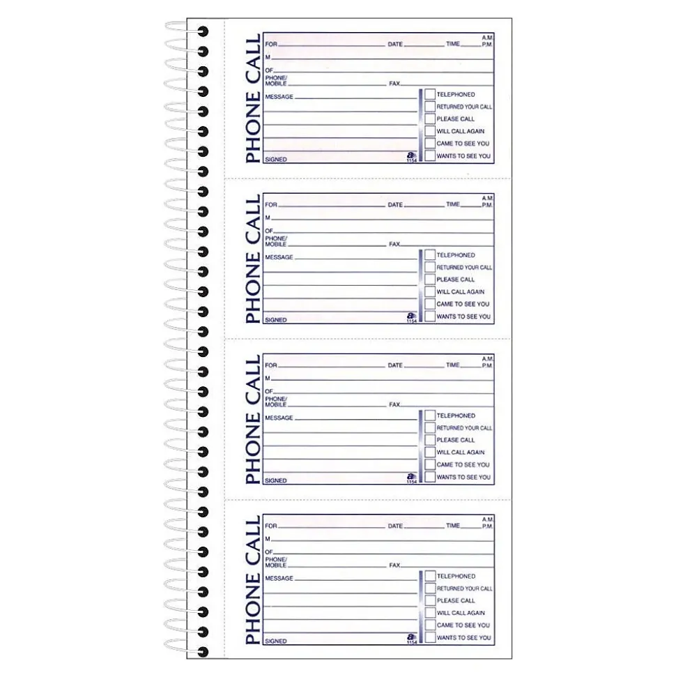 Adams Phone Message Pad, 5.5" x 11", White, 100 Sheets/Pad, 2 Pads/Pack (SC1154-2D)