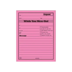 Adams While You Were Out Memo Pads, 4.25" x 5.5", Assorted Colors, 50 Sheets/Pad, 6 Pads/Pack (9711NEON)