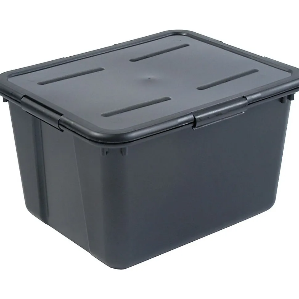 Advantus File Tote with Latch Lid, Letter/Legal Size, Black (ADV-34052)