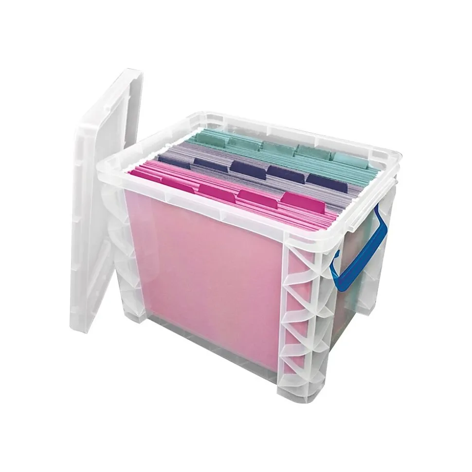 Advantus Super Stacker File Box, Letter/Legal Size, Clear (36871)