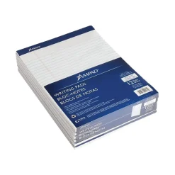 Ampad Evidence Notepad, 8.5" x 11.75", Wide Ruled, White, 50 Sheets/Pad, 12 Pads/Pack (TOP20-170)