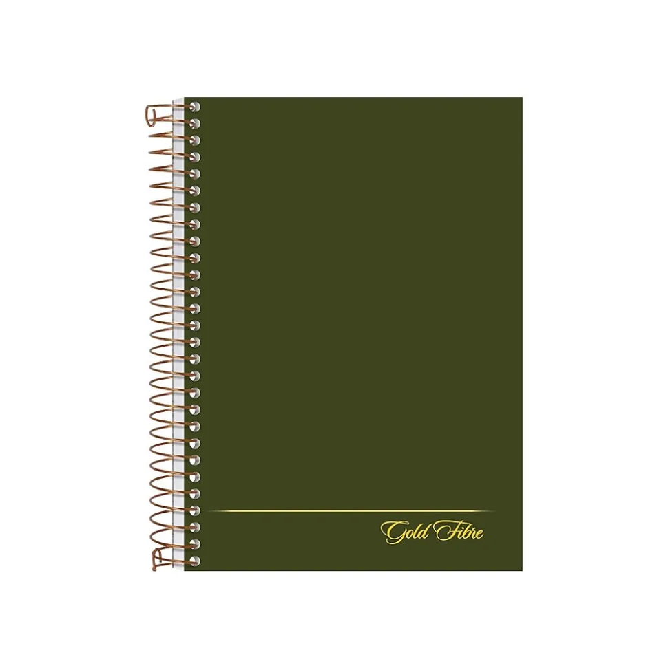 Ampad Gold Fibre Subject Notebooks, 5" x 7", College Ruled, 100 Sheets, Green (20-801R)