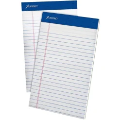 Ampad Notepad, 5" x 8", College Ruled, White, 50 Sheets/Pad, 12 Pads/Pack (TOP 20-170)