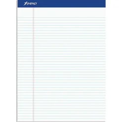 Ampad Notepad, 8.5" x 11.75", Narrow Ruled, White, 50 Sheets/Pad, 12 Pads/Pack (20-322)