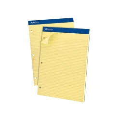 Ampad Notepad, 8.5" x 11.75", Narrow, Canary, 100 Sheets/Pad (TOP 20-246)