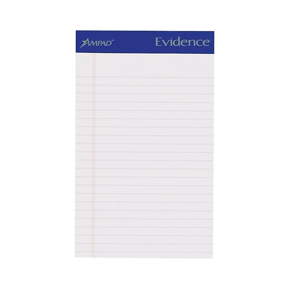 Ampad Notepads, 5" x 8", College, White, 50 Sheets/Pad, 12 Pads/Pack (TOP20-304)
