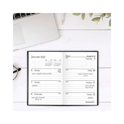 AT-A-GLANCE Fine Diary Pocket Hardcover 2025 Weekly and Monthly Diary, 2.75" x 4.25", Ruled, Black (72-01-05-25)