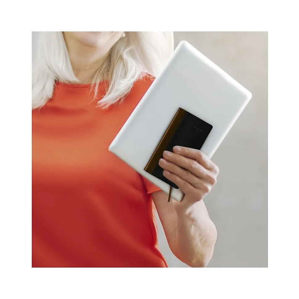 AT-A-GLANCE Fine Pocket Hardcover Diary, 3" x 6", Ruled, Black/Brown (74-02-05-25)