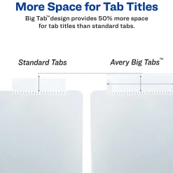 Avery Big Tab Insertable Plastic Dividers with Pocket, 5 Tabs, Multicolor Pastel (07714)
