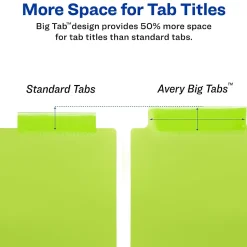 Avery Big Tab Insertable Plastic Dividers, 8 Tabs, Multicolor, 24 Sets/Carton (11903)