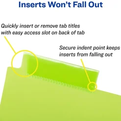 Avery Big Tab Insertable Plastic Dividers, 8 Tabs, Multicolor, 24 Sets/Carton (11903)