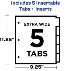 Avery Big Tab Insertable Plastic Divider, 5 Tabs, Multicolor, 1 Set (11902)
