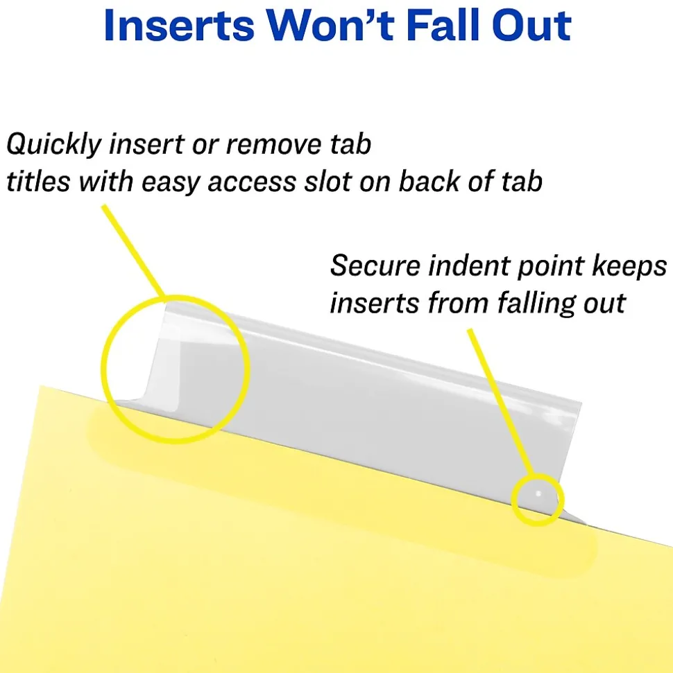 Avery Big Tab Insertable Paper Dividers, 8 Tabs, Clear, Copper Reinforced (23285)