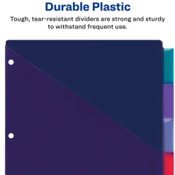 Avery Big Tab Insertable Plastic Dividers with 2 Pockets, 5 Tabs, Two-Tone Multicolor (11982)