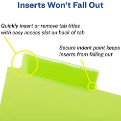 Avery Big Tab Two-Pocket Insertable Plastic Divider, 8 Tabs, Multicolor, 1 Set (11907)