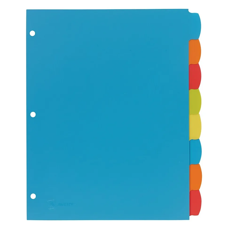 Avery Big Tab Write & Erase Plastic Divider, 8 Tabs, Multicolor, 1 Set (16130)