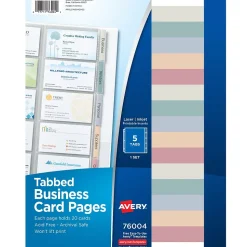 Avery Binder Pockets, 3-Hole Punched, Clear, 5/Pack (76004)