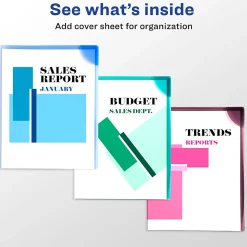 Avery Corner Lock Smooth Presentation Folder with Fasteners, Assorted, 6/Pack (72262)