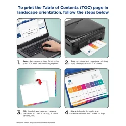 Avery Customizable Table Of Contents Ready Index Pre-Printed Paper Divider, 10-Tab, White, 3/Pack (11072)