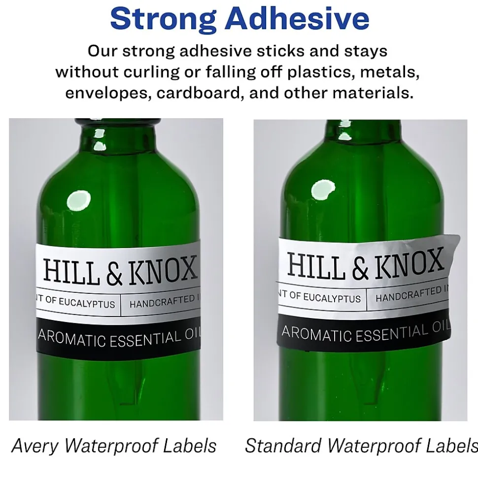Avery Durable Waterproof Laser/Inkjet Rectangle Labels, 2" x 3", White, 40 Labels/Pack (36559)