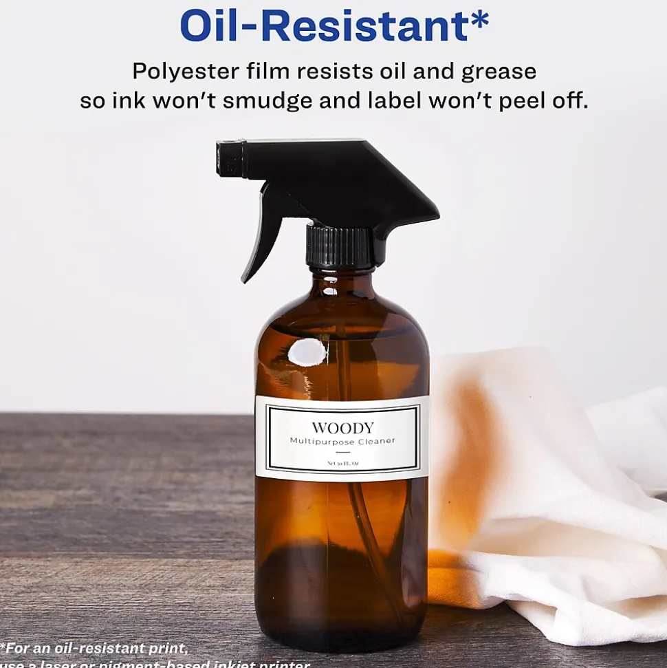 Avery Durable Waterproof Laser/Inkjet Rectangle Labels, 2" x 3", White, 40 Labels/Pack (36559)