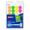 Avery Easy Peel Laser Color-Coding Labels, 3/4" Dia, Assorted Neon, 1,008 Labels/Pack (5474)