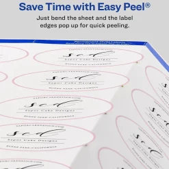 Avery Easy Peel Laser/Inkjet Oval Labels, 1 1/2