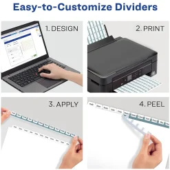 Avery EcoFriendly Index Maker Print & Apply Label Paper Dividers, 12 Tab, White, 5/Pack (11582)
