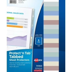 Avery Heavyweight Protect 'n Tab 5 Tabs, 8-1/2" x 11", Clear, 1/Set (74160)