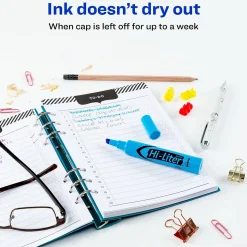 Avery Hi-Liter Desk Style Highlighters, Chisel Tip, Blue, Dozen (24016)