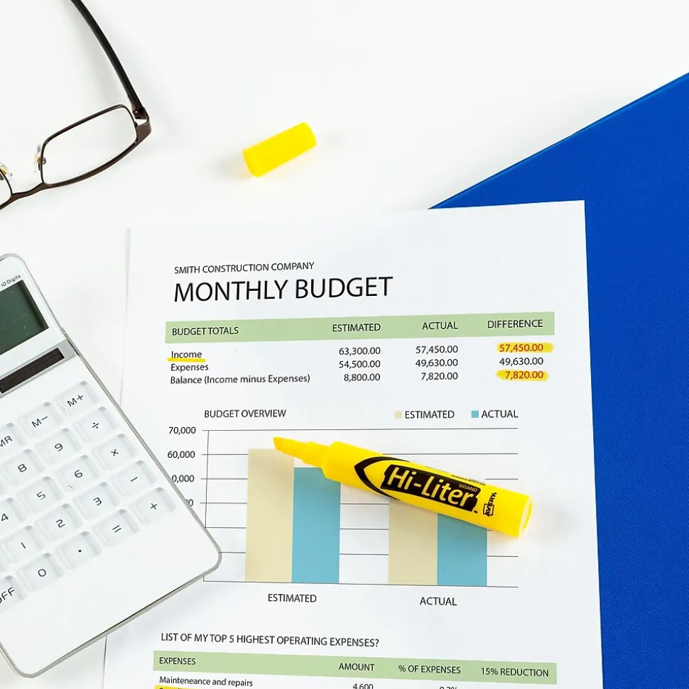 Avery Hi-Liter Desk Style Highlighters, Chisel Tip, Yellow, Dozen (07742)