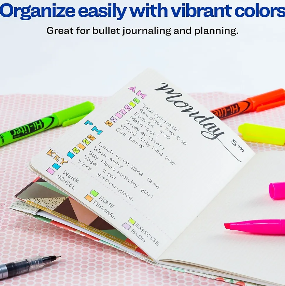 Avery Hi-Liter Stick Highlighters, Chisel, Pink, Dozen (23592)