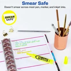 Avery Hi-Liter Tank Highlighters, Chisel, Yellow, Dozen (98035)