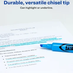 Avery Hi-Liter Tank Highlighters, Chisel Tip, Blue, Dozen (07746)