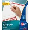 Avery Index Maker Paper Dividers with Print & Apply Label Sheets, 8 Tabs, White, 5 Sets/Pack (11437)