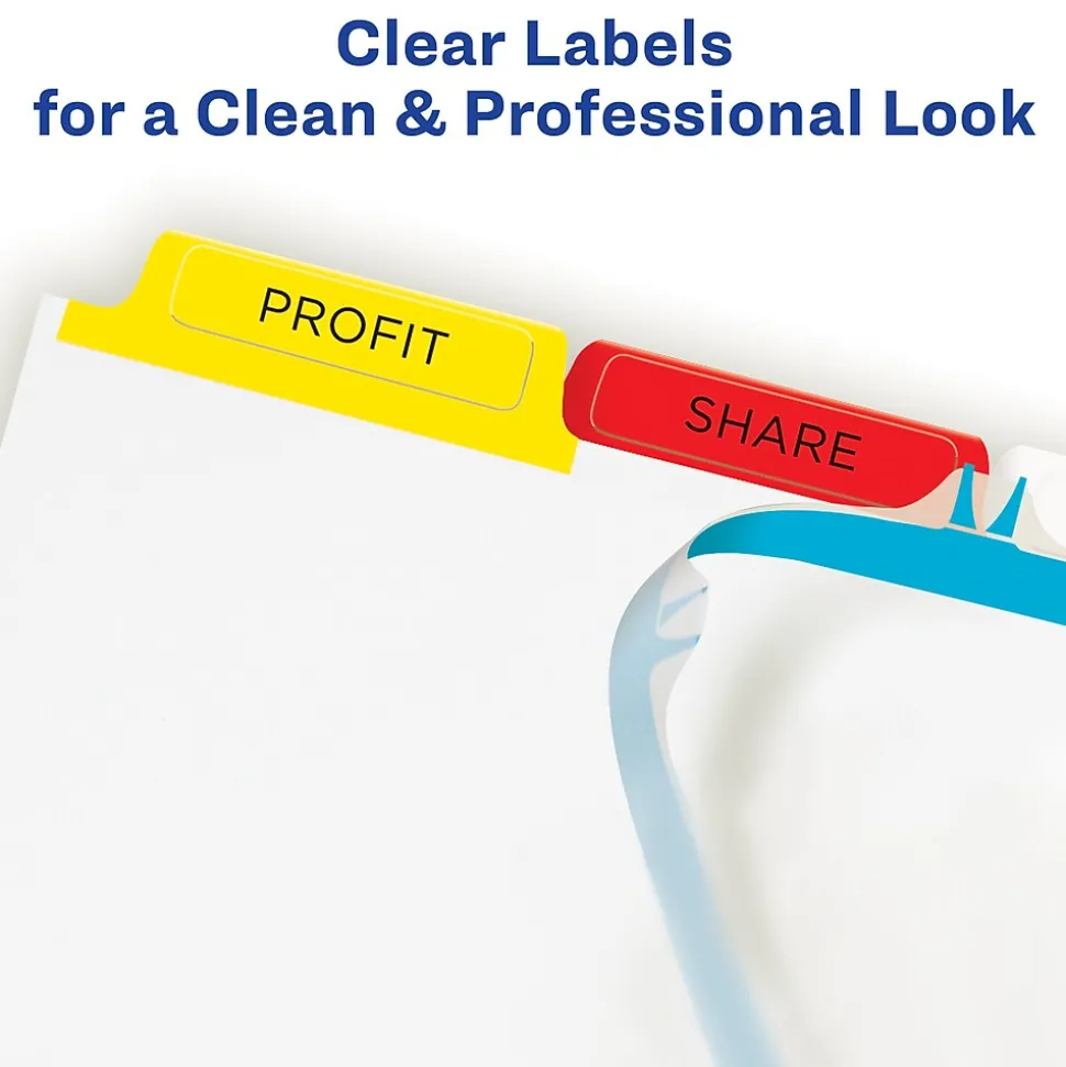 Avery Index Maker Paper Dividers with Print & Apply Label Sheets, 5 Tabs, Multicolor, 5 Sets/Pack (11418)