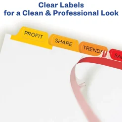 Avery Index Maker Paper Dividers with Print & Apply Label Sheets, 8 Tabs, Multicolor, 5 Sets/Pack (11419)