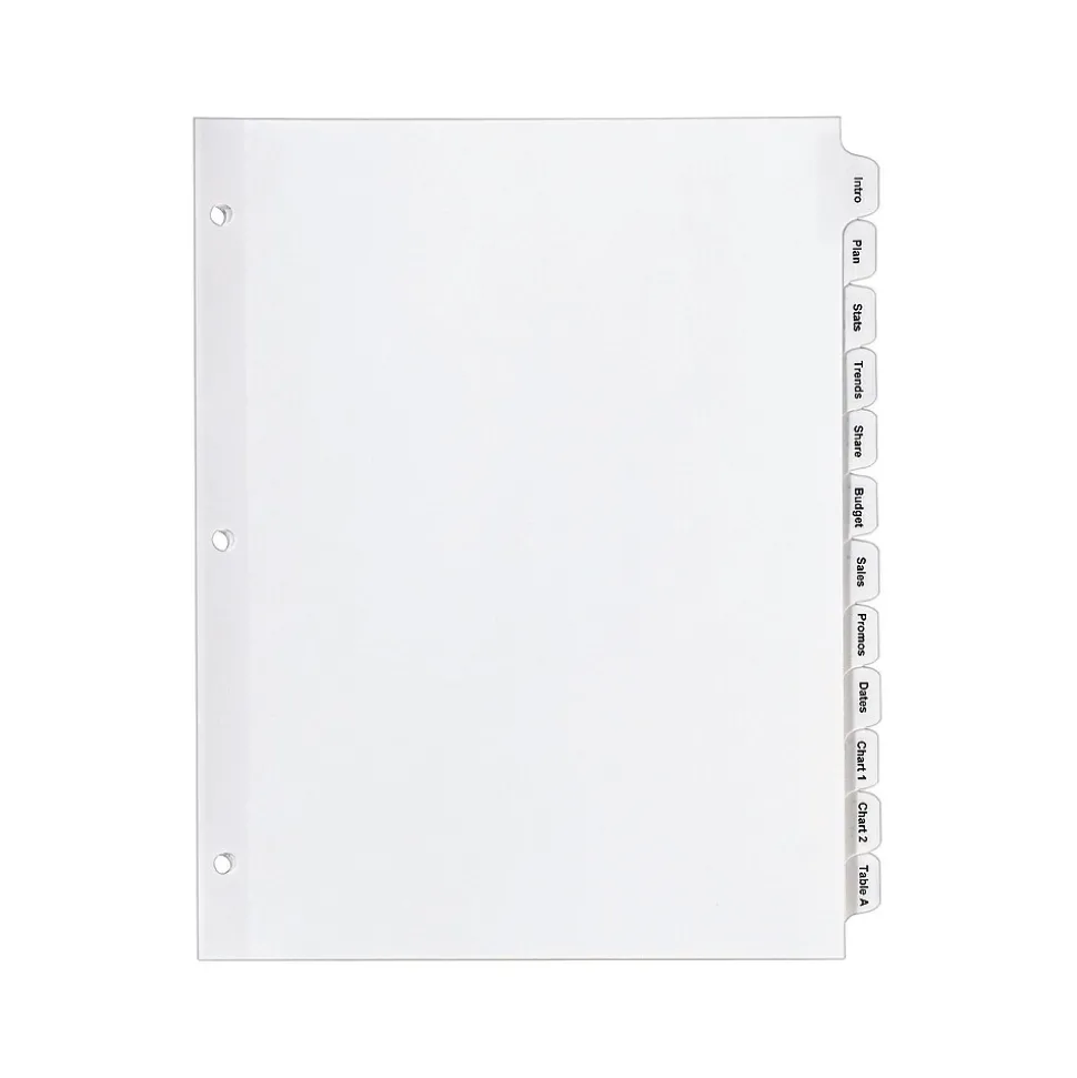 Avery Index Maker Paper Dividers with Print & Apply Label Sheets, 12 Tabs, White (11428)